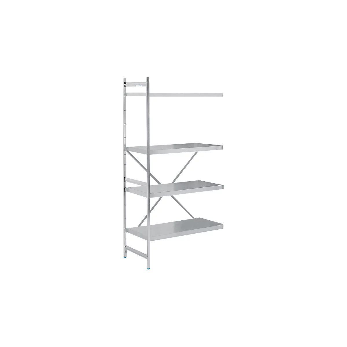 Étagère d'appoint, acier inoxydable, étagères fermées, L 875 x P 600 mm