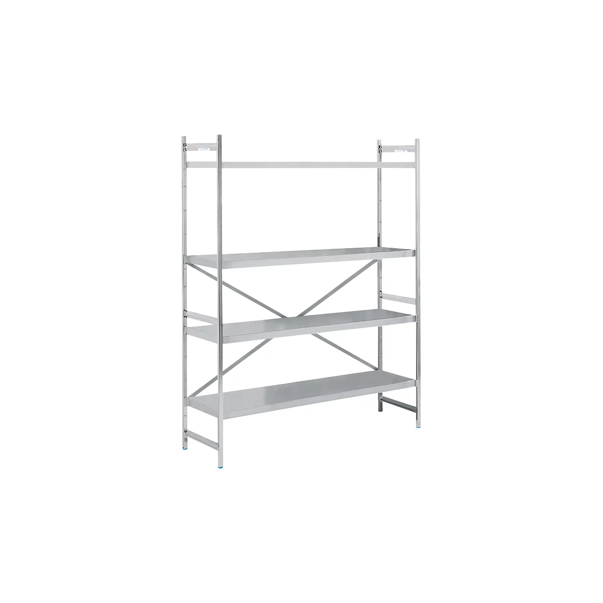 Etagère de base, acier inoxydable, étagères fermées, L 1500 x P 500 mm