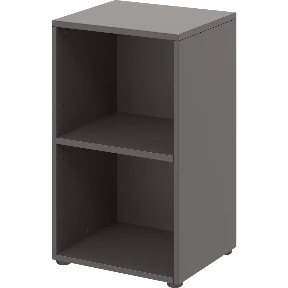 Etagère de bureau TEMPIO, en bois, 2 compartiments, 2 OH, L 400 x P 340 x H 720 mm, anthracite