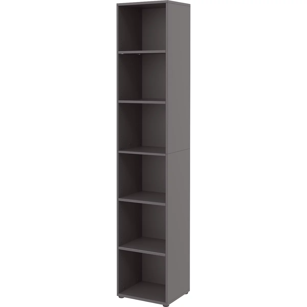 Etagère de bureau TEMPIO, en bois, 6 compartiments, 6 OH, L 400 x P 340 x H 2130 mm, anthracite