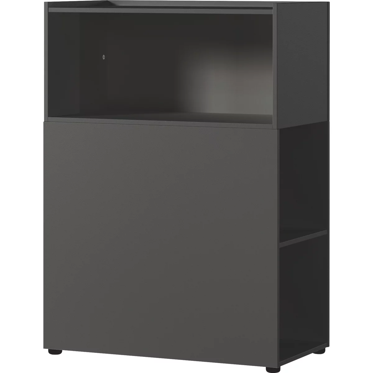 Etagère de séparation Porto, 1 grand compartiment, 4 petits compartiments, L 800 x P 460 x H 1200 mm, graphite