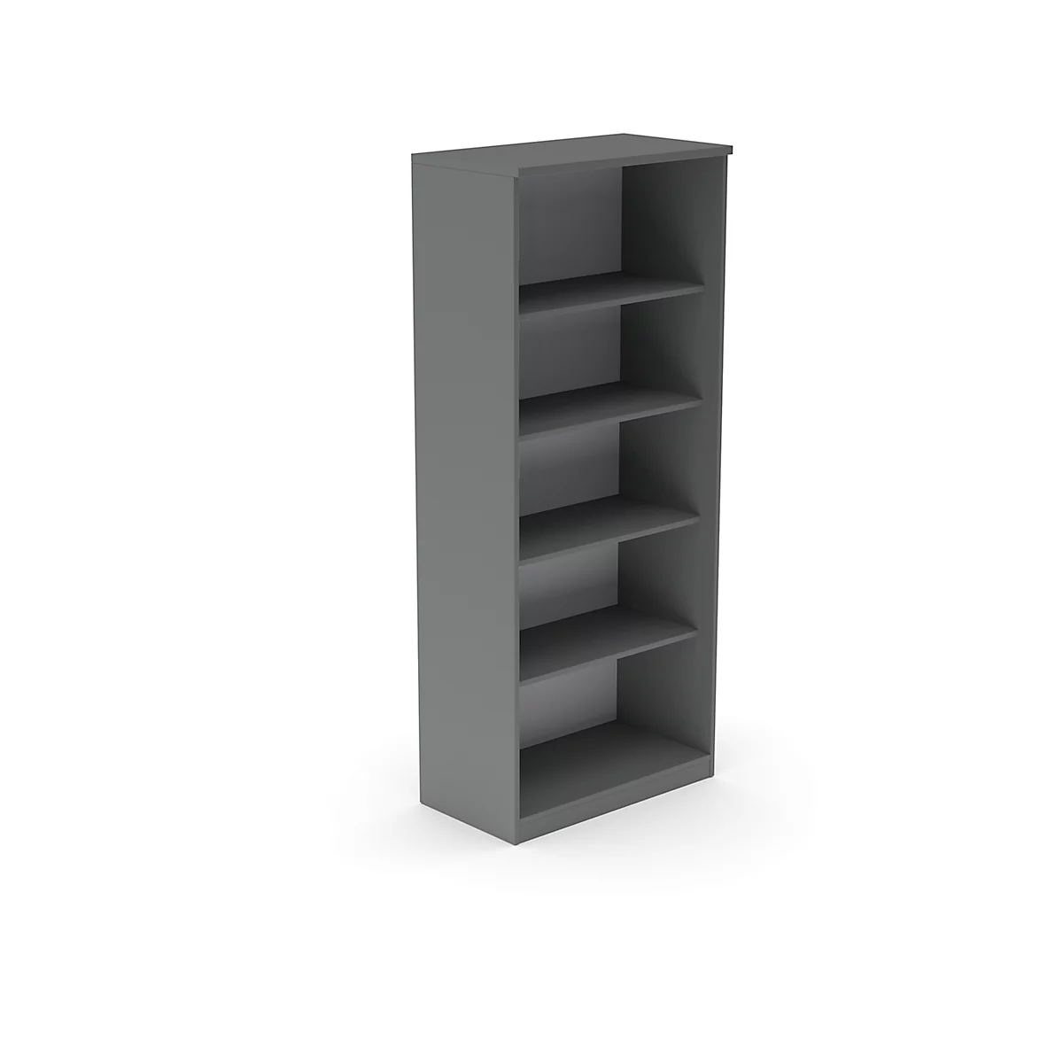 Étagère Nevada, 5 hauteurs de classeurs, 4 étagères modulables, L 800 x P 445 x H 1895 mm, bois, gris foncé