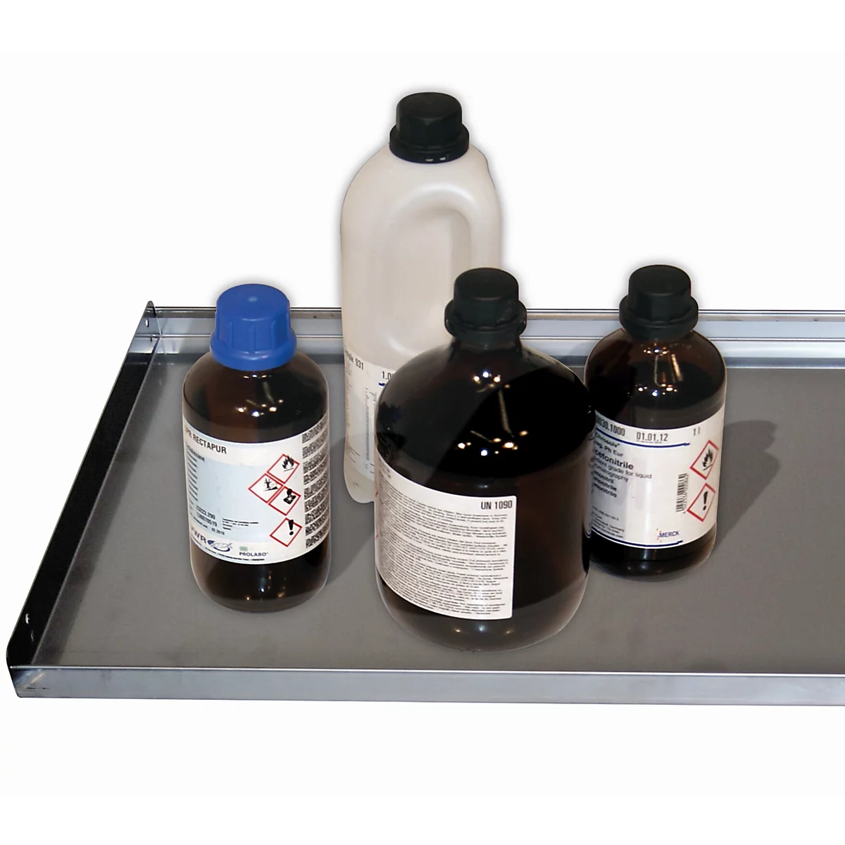 Etagère standard pour les armoires de sécurité asecos des séries Q30, Q90 et S90, en acier inoxydable 1.4301, L 1043 x P 435 x H 30 mm, jusqu'à 75 kg