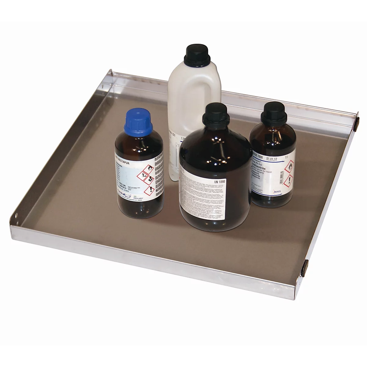 Etagère standard pour les armoires de sécurité asecos des séries Q30, Q90 et S90, en acier inoxydable 1.4301, L 743 x P 435 x H 30 mm, jusqu'à 75 kg