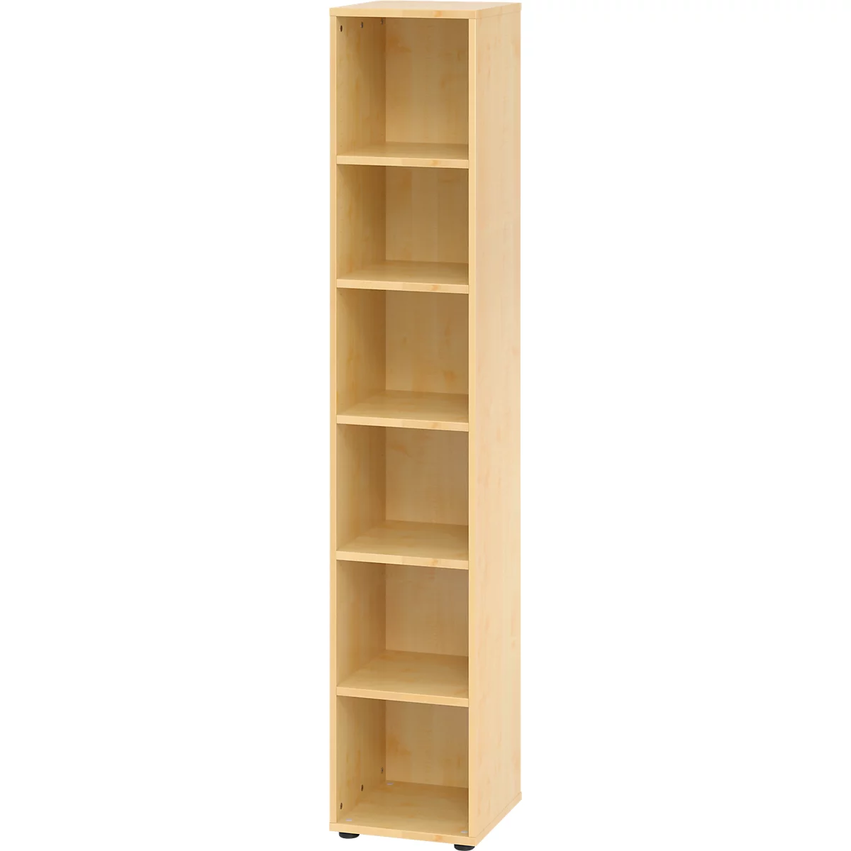 Étagères Breno, 6 HC, 28 kg par étagère, L 400 x P 400 x H 2156 mm, panneau de particules, érable