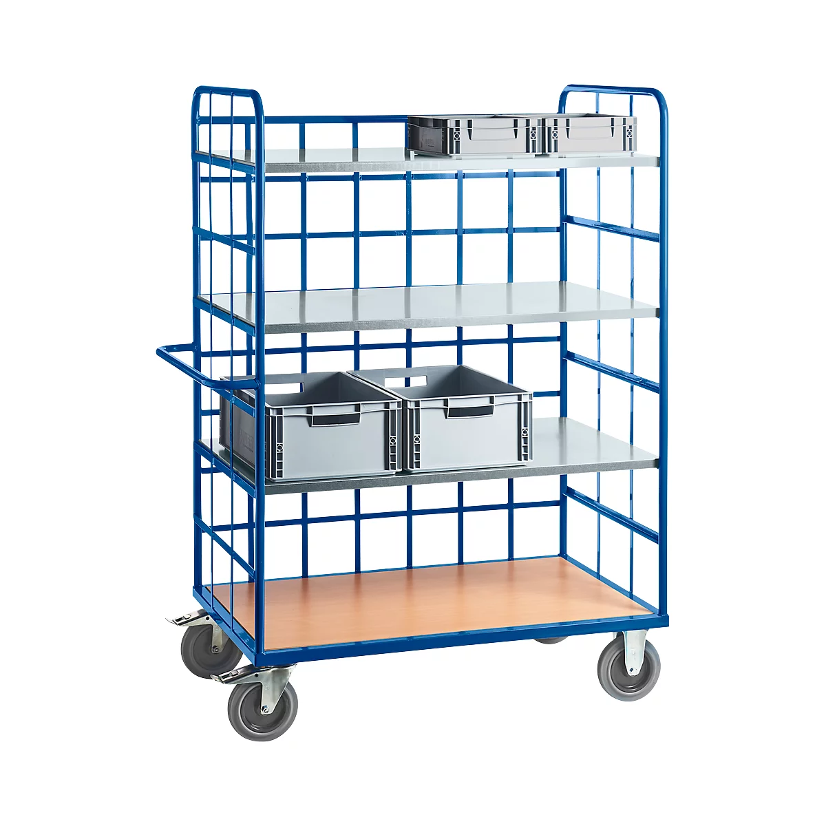 Etagewagen met rooster, 3 verz. legborden, L 1200 x 800 mm