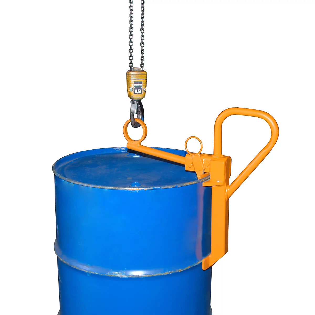 Étau à fût FKL, pour fûts à bondes de 200 litres, orange (RAL 2000)
