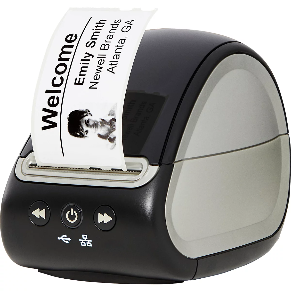 Etikettendrucker DYMO® LabelWriter™ 550 Turbo, Thermodirektdruck, 300 x 300 dpi, 90 Etiketten/min, Auto-Erkennungsfunktion, USB/LAN, inkl. Etiketten