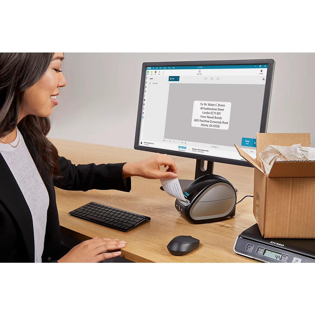 Etikettenprinter DYMO® LabelWriter™ 550, direct thermisch afdrukken, 300 x 300 dpi, 62 etiketten/min, auto-detectie functie, USB, etiketten incl.
