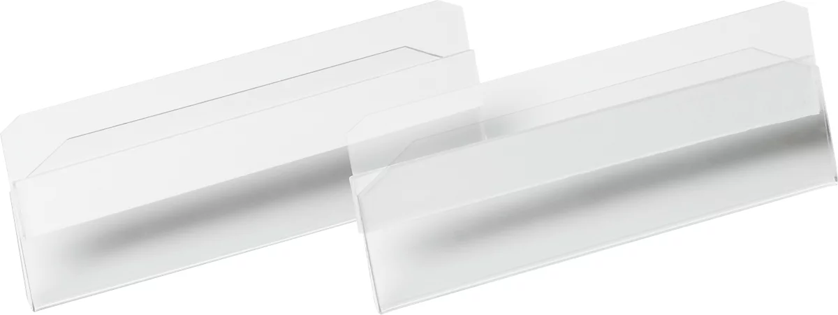 Etikettentasche Durable Hard Cover, B 100 x H 38 mm, selbstklebend, mit Permanent-Klebestreifen, rückstandsfrei ablösbar, PET Hartfolie, transparent