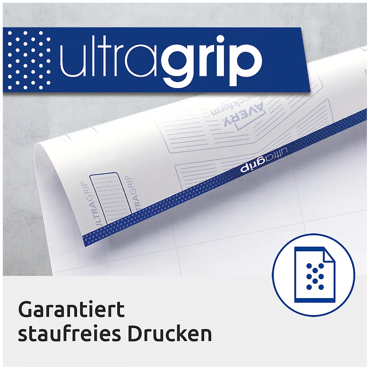 Etiquetas Avery® Zweckform 3420, A4, universal, adhesivo permanente, ultragrip, apto para impresora, papel FSC®, rectangular, blanco, 5100 unidades en 100 hojas