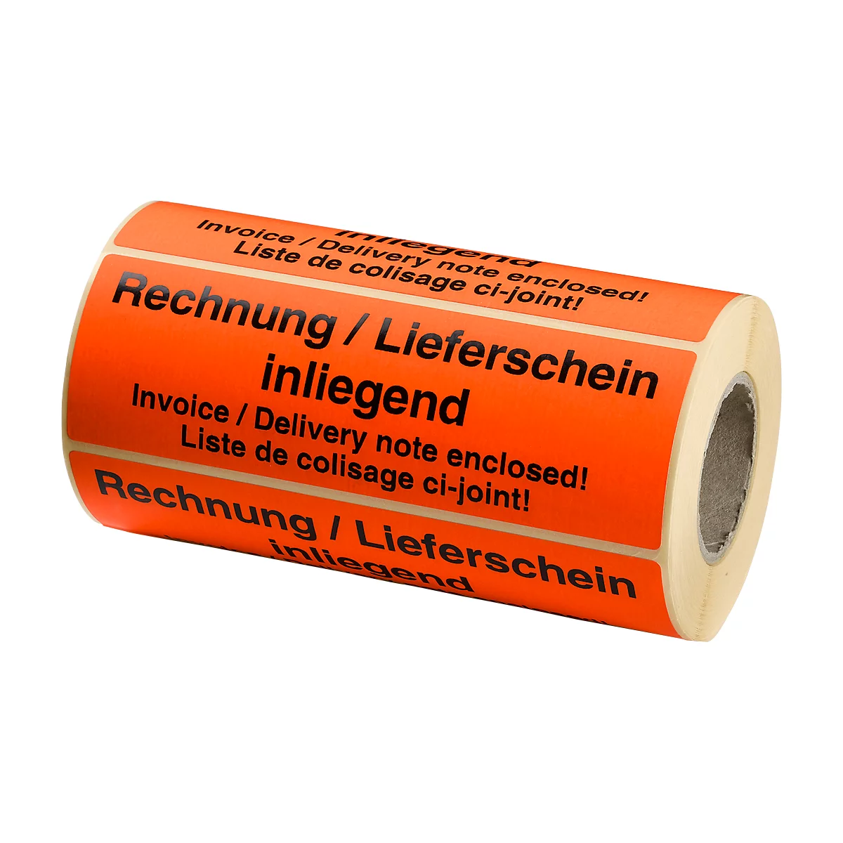 Etiquetas de advertencia, "Rechnung/Lieferschein inliegend" [lista de facturas/embalajes], 500 piezas