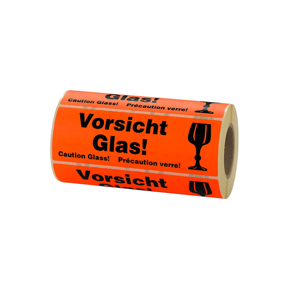 Etiquetas de advertencia, "¡Vorsicht Glas!" [vidrio de precaución], 500 piezas