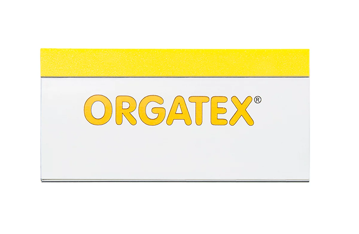 Etiquetas insertables magnéticas ORGATEX Color, 35 x 150 mm, amarillo, 100 uds.