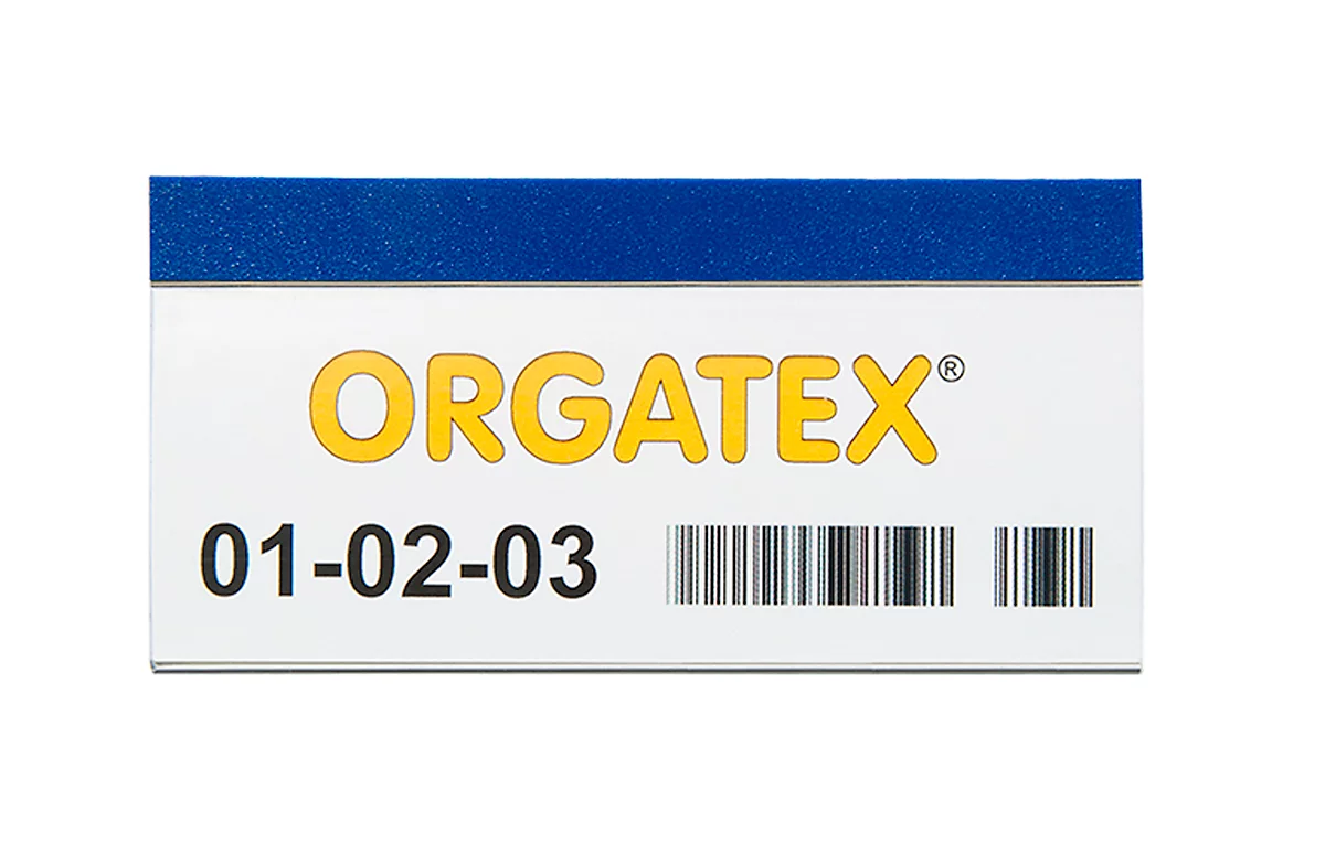 Etiquetas insertables magnéticas ORGATEX Color, 48 x 150 mm, azul, 100 uds.