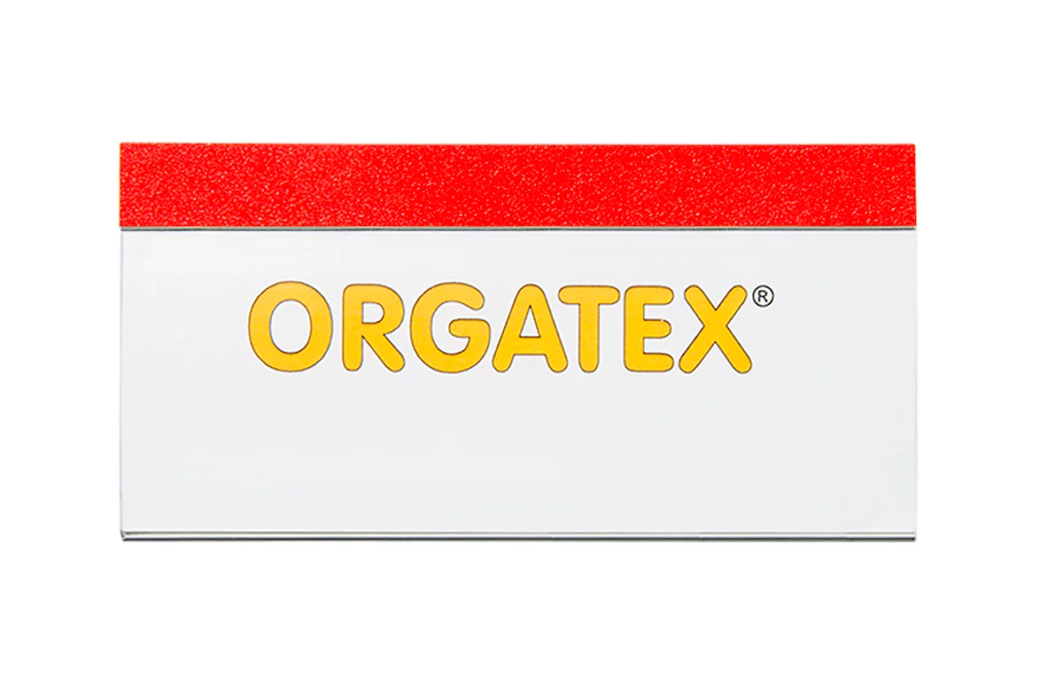 Etiquetas insertables magnéticas ORGATEX Color, 48 x 150 mm, rojo, 100 uds.