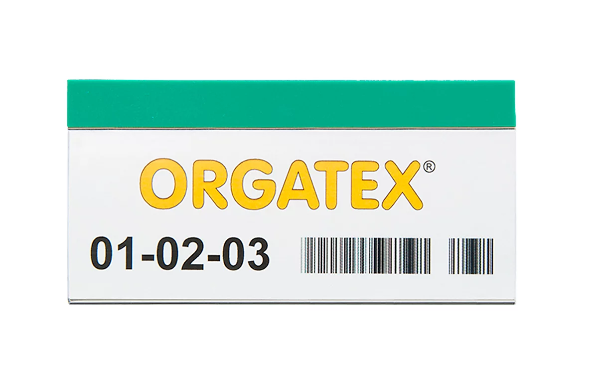 Etiquetas insertables magnéticas ORGATEX Color, 48 x 150 mm, verde, 100 uds.