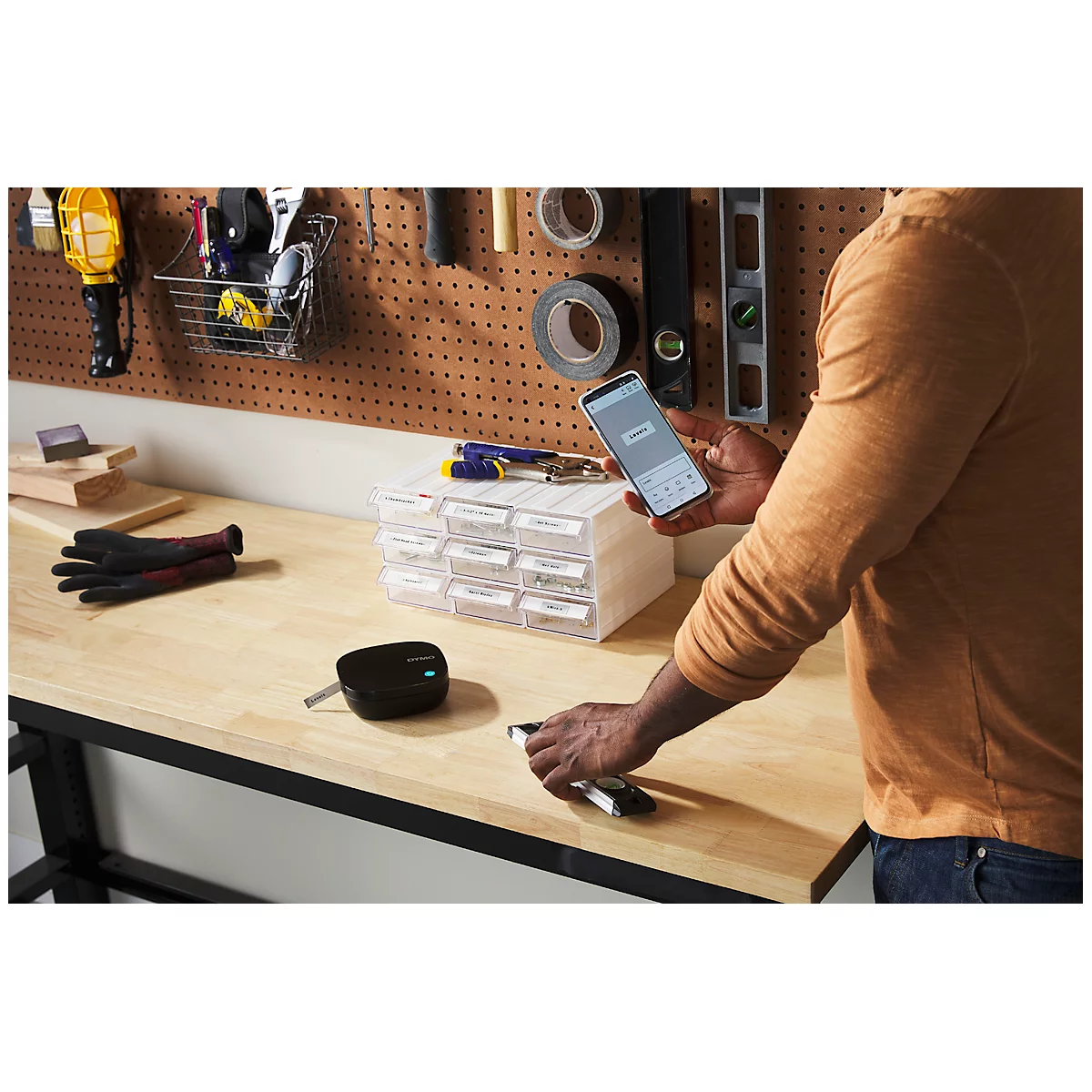 Etiqueteuse DYMO LetraTag® 200B, largeur d'étiquette jusqu'à 12 mm, impression thermique directe, 160 dpi, Bluetooth® Wireless Tech, L 120 x l 120 x H 45 mm