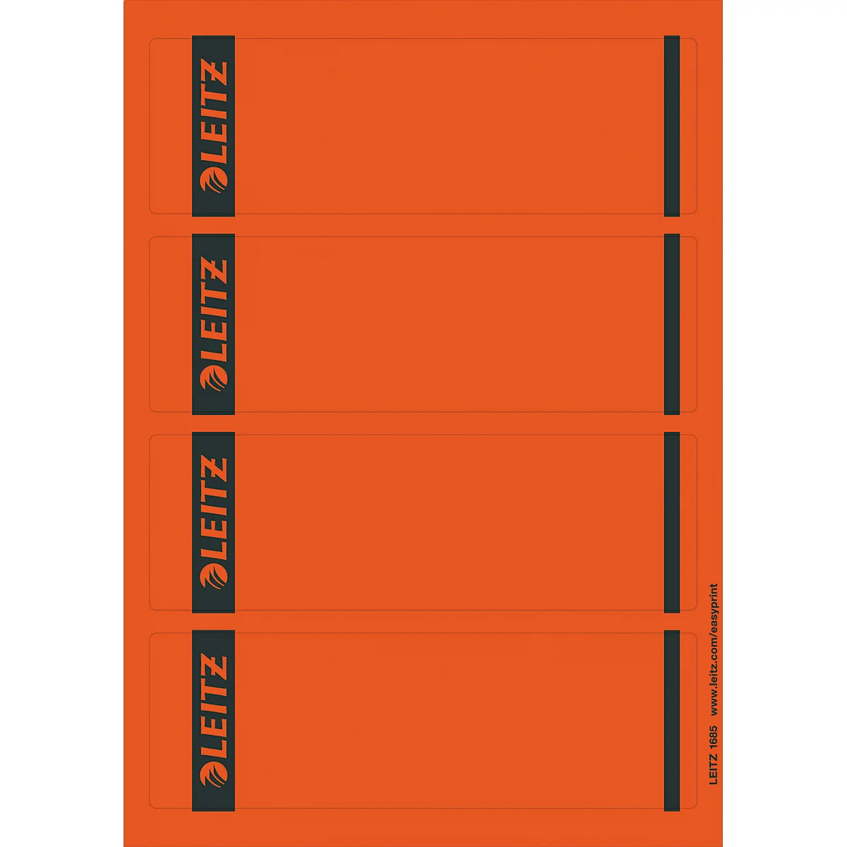 Étiquettes courtes pour classeurs LEITZ®, imprimable, largeur de tranche 80 mm, autocollant, 100 p., rouge