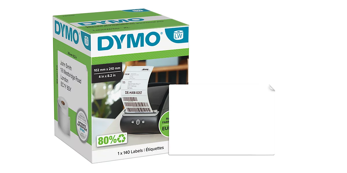 Rouleau d'étiquettes expédition LabelWriter Dymo – 54 x 101 mm – blanc