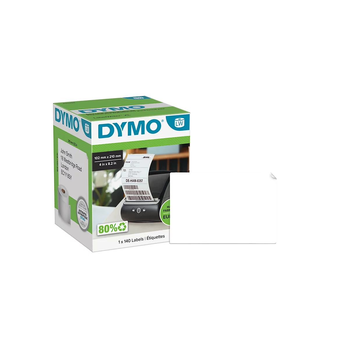 Rouleau d'étiquettes expédition LabelWriter Dymo – 54 x 101 mm – blanc