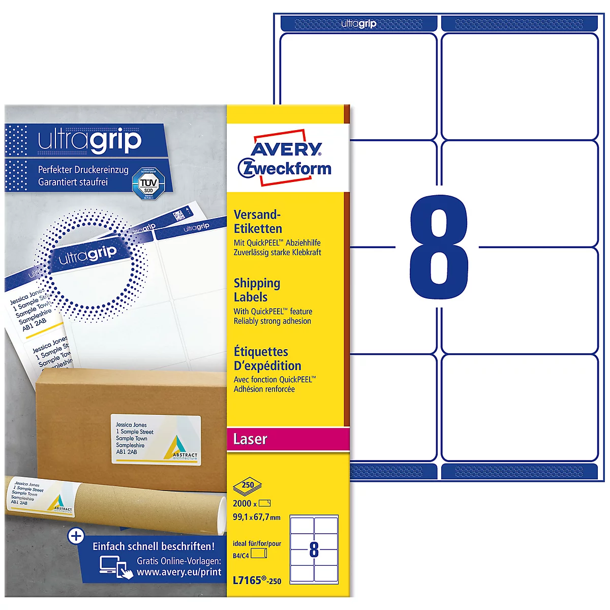 Etiquettes d'expédition spéciales AVERY®, .99.1 x 67.7 mm, 2000 pièces