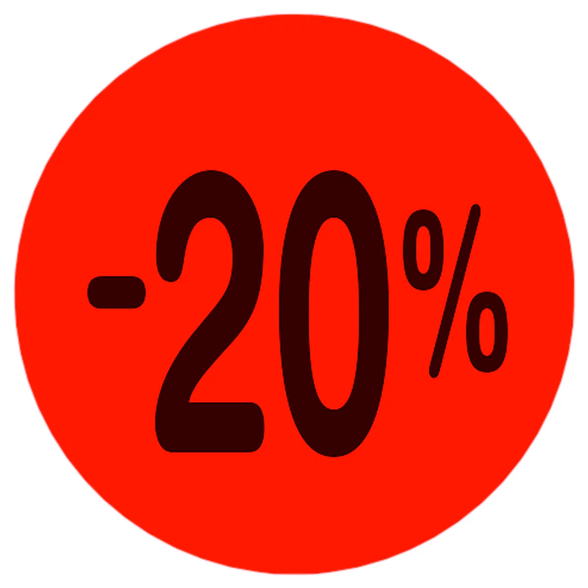 Cercle rouge avec l'impression -20%.