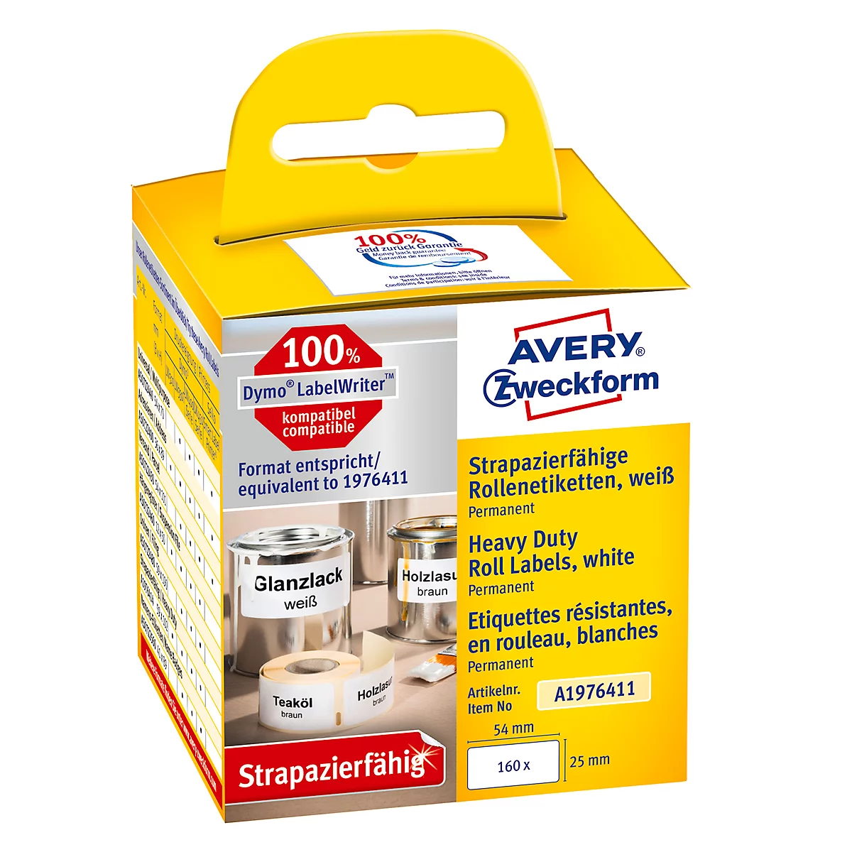 Étiquettes en rouleau Avery, particulièrement adhérent, 25 x 54 mm, 160 p.