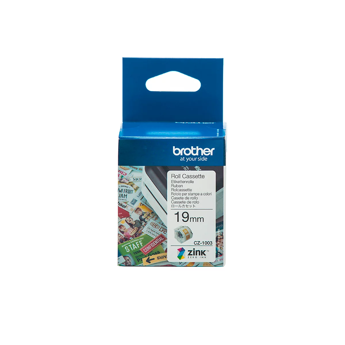 Étiquettes en rouleaux pour Brother VC-500W, autocollant, L 5000 mm x l. 19 mm