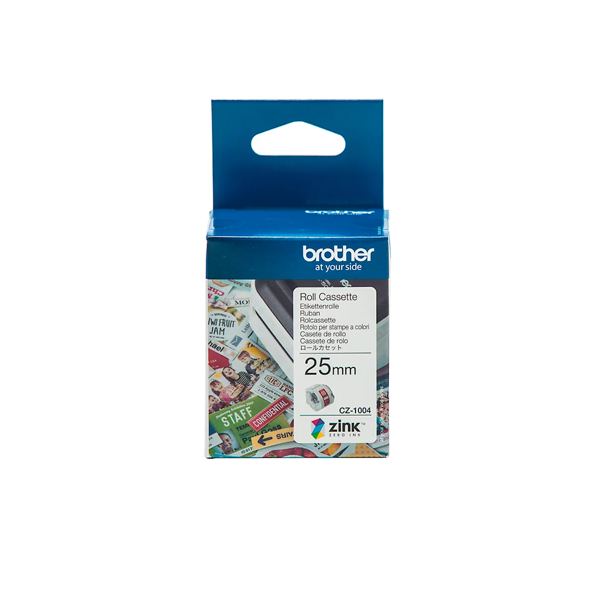 Étiquettes en rouleaux pour Brother VC-500W, autocollant, L 5000 mm x l. 25 mm