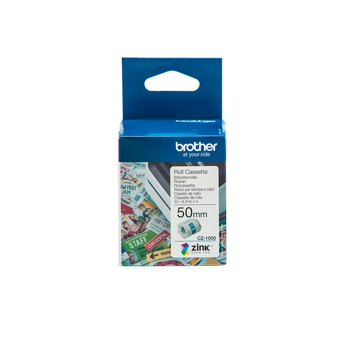 Étiquettes en rouleaux pour Brother VC-500W, autocollant, L 5000 mm x l. 50 mm