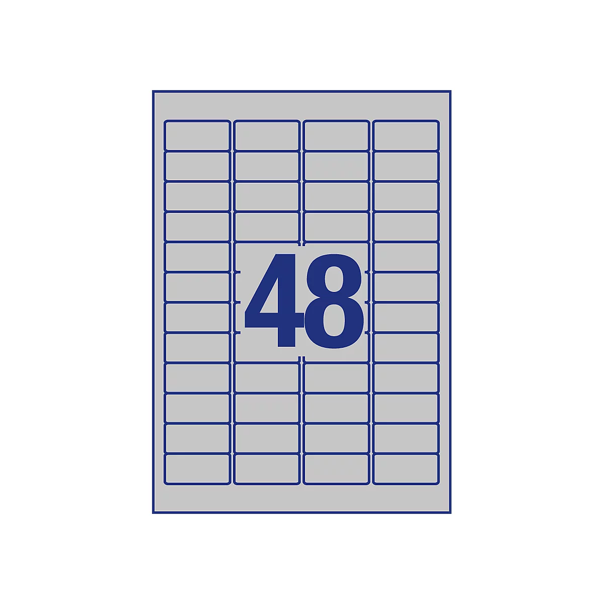 Étiquettes métal AVERY® Zweckform, rectangulaire, pour toutes les imprimantes laser noir et blanc, 45,7 x 21,2 mm, argenté