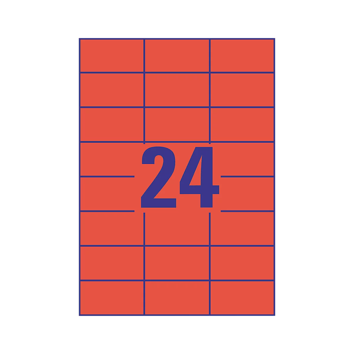 Étiquettes multifonctionnelles 3448 Avery Zweckform, 70 x 37 mm, 2400 unités, rouge