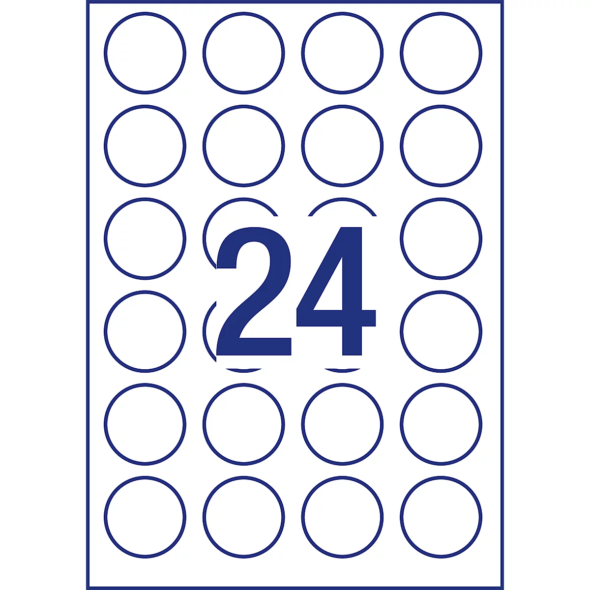 Étiquettes multifonctionnelles adhésives AVERY® Zweckform, vierge, Ø 40 mm, rond, pour toutes les imprimantes, blanc