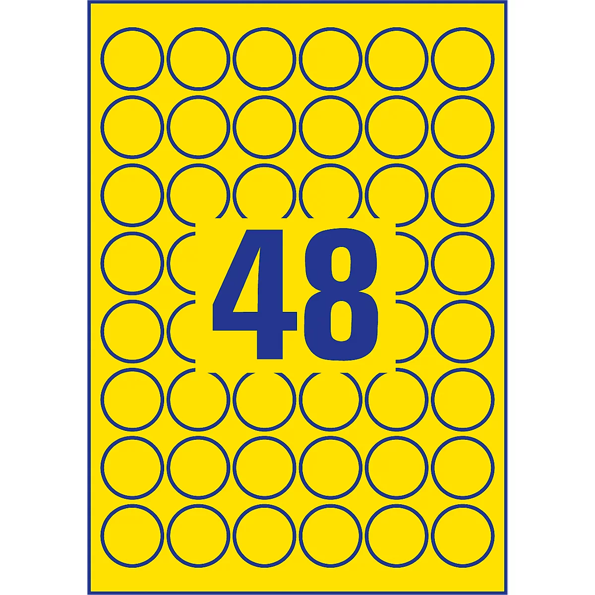 Étiquettes polyéthylène ultra-résistantes Avery Zweckform, Ø 30 mm, permanent, jaune