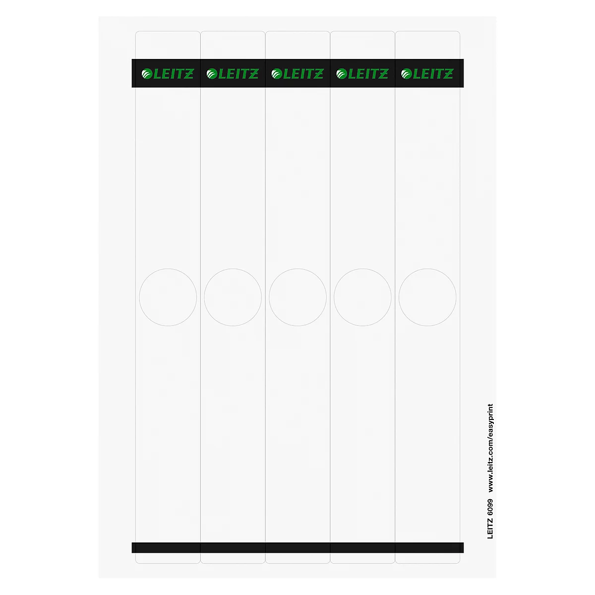 Étiquettes pour classeurs suspendus 180° LEITZ®, largeur de tranche 50 mm, autocollant, 125 p.
