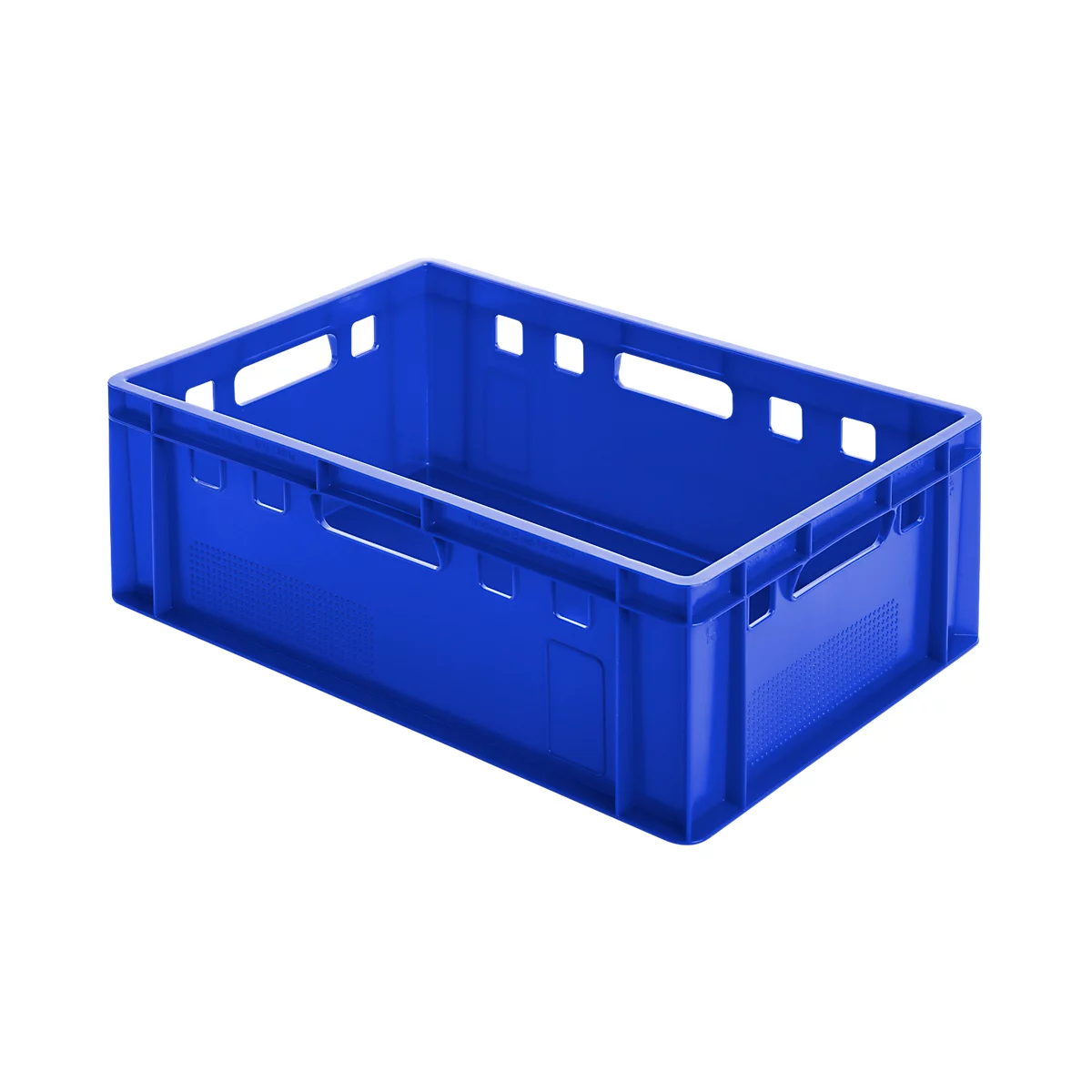 Euro Box boîte à viande, qualité alimentaire, capacité 35,3 L, version fermée, bleu