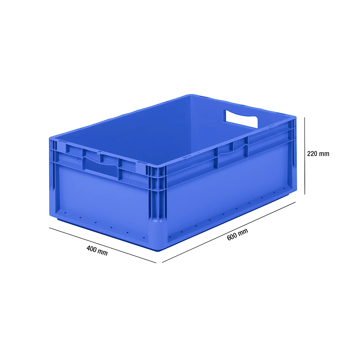 Euro Box contenedor ligero ELB 6220, de PP, capacidad 43,7 litros, sin tapa, azul