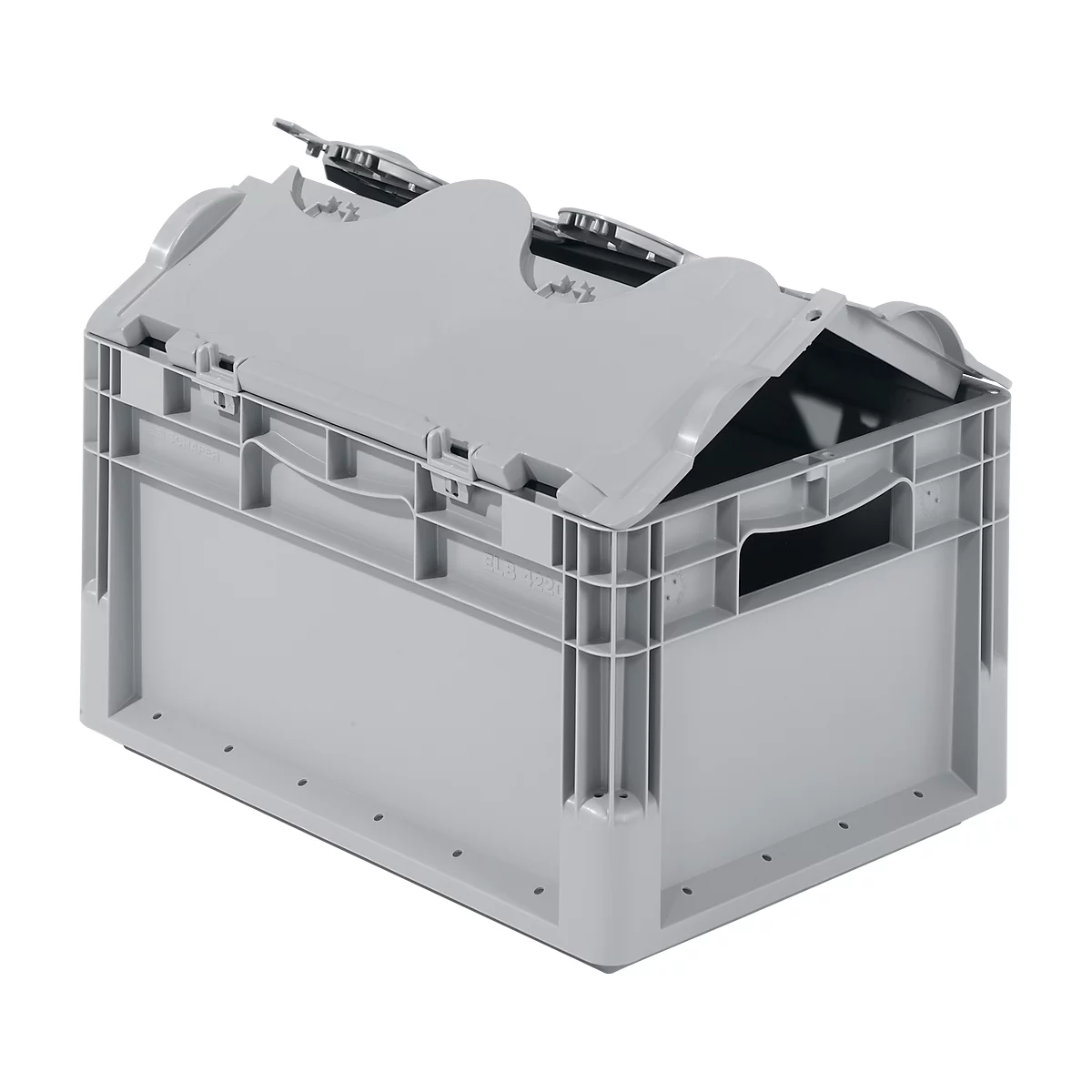 Euro Box Leichtbehälter ELB 4220, aus PP, Inhalt 20,4 L, mit Deckel, grau
