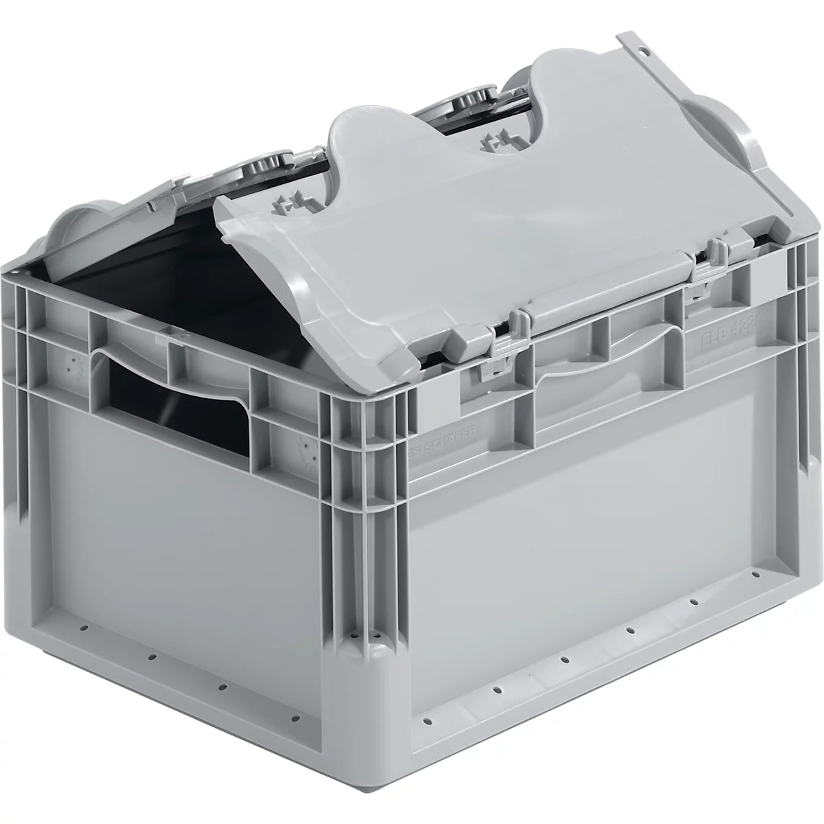 Euro Box Leichtbehälter ELB 4220, aus PP, Inhalt 20,4 L, mit Deckel, grau