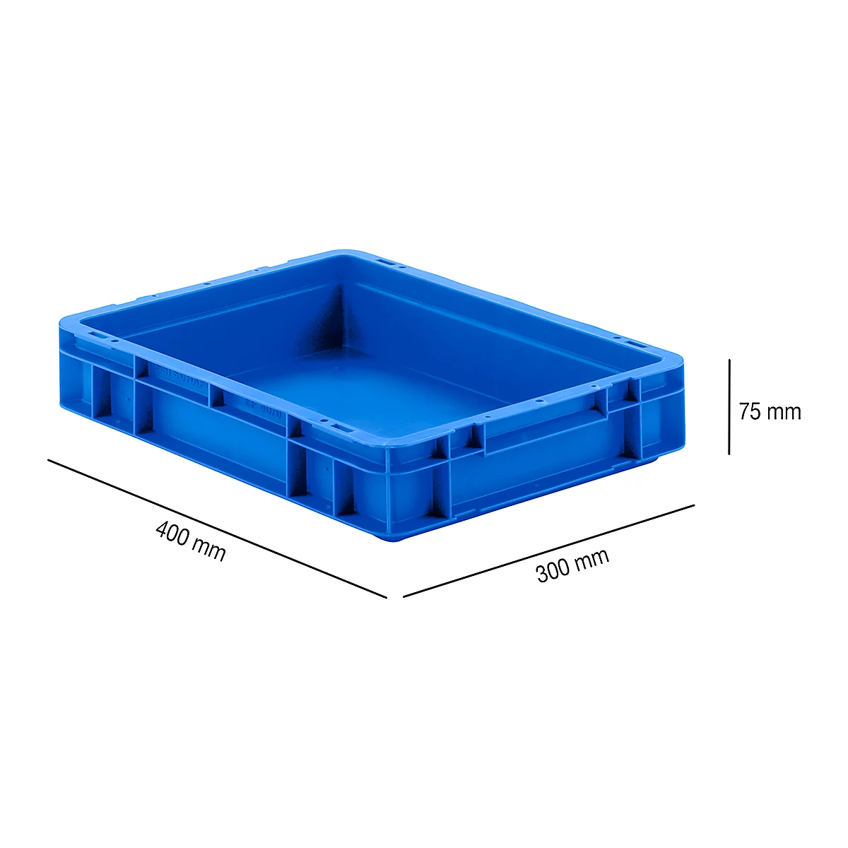 Euro Box Serie EF 4070, aus PP, Inhalt 6,9 L, geschlossene Wände, Unterfassgriff, blau