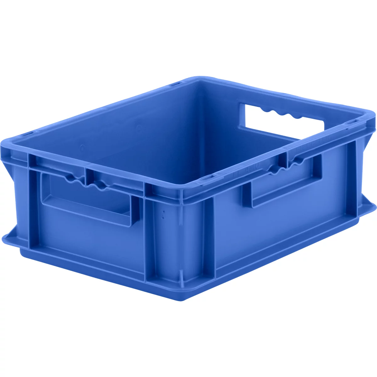 Euro Box Série EF 4140, en PP, capacité 12,8 L, parois fermées, poignée traversante, bleu