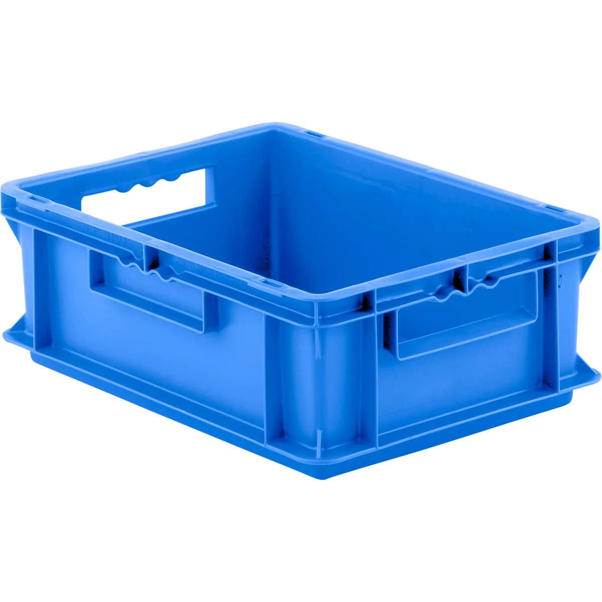 Euro Box Série EF 4140, en PP, capacité 12,8 L, parois fermées, poignée traversante, bleu