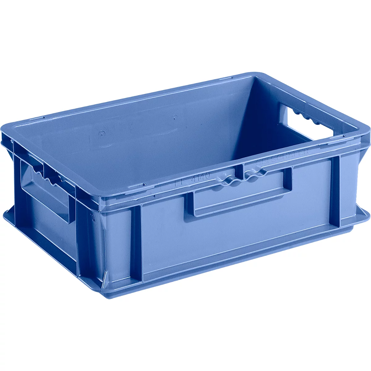 Euro Box Série EF 4140, en PP, capacité 12,8 L, parois fermées, poignée traversante, bleu