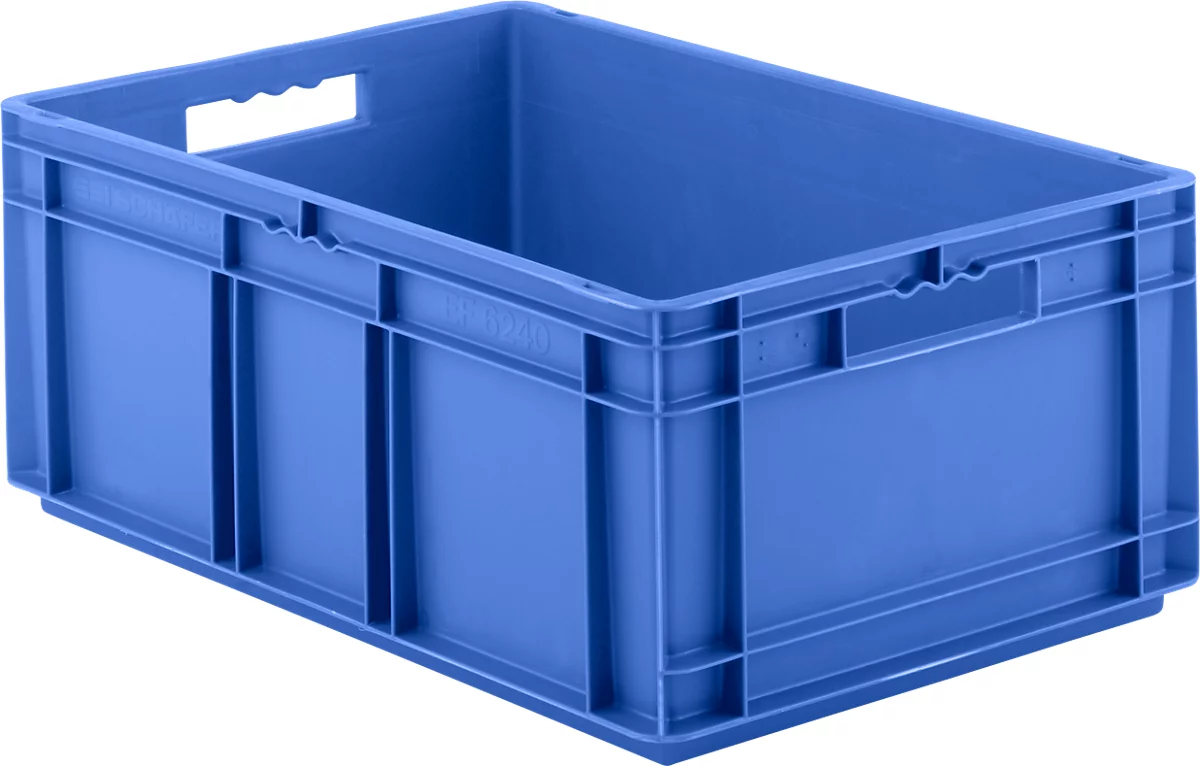 Euro Box Serie EF 6240, aus PP, Inhalt 47,5 L, geschlossene Wände, blau, Unterfassgriff