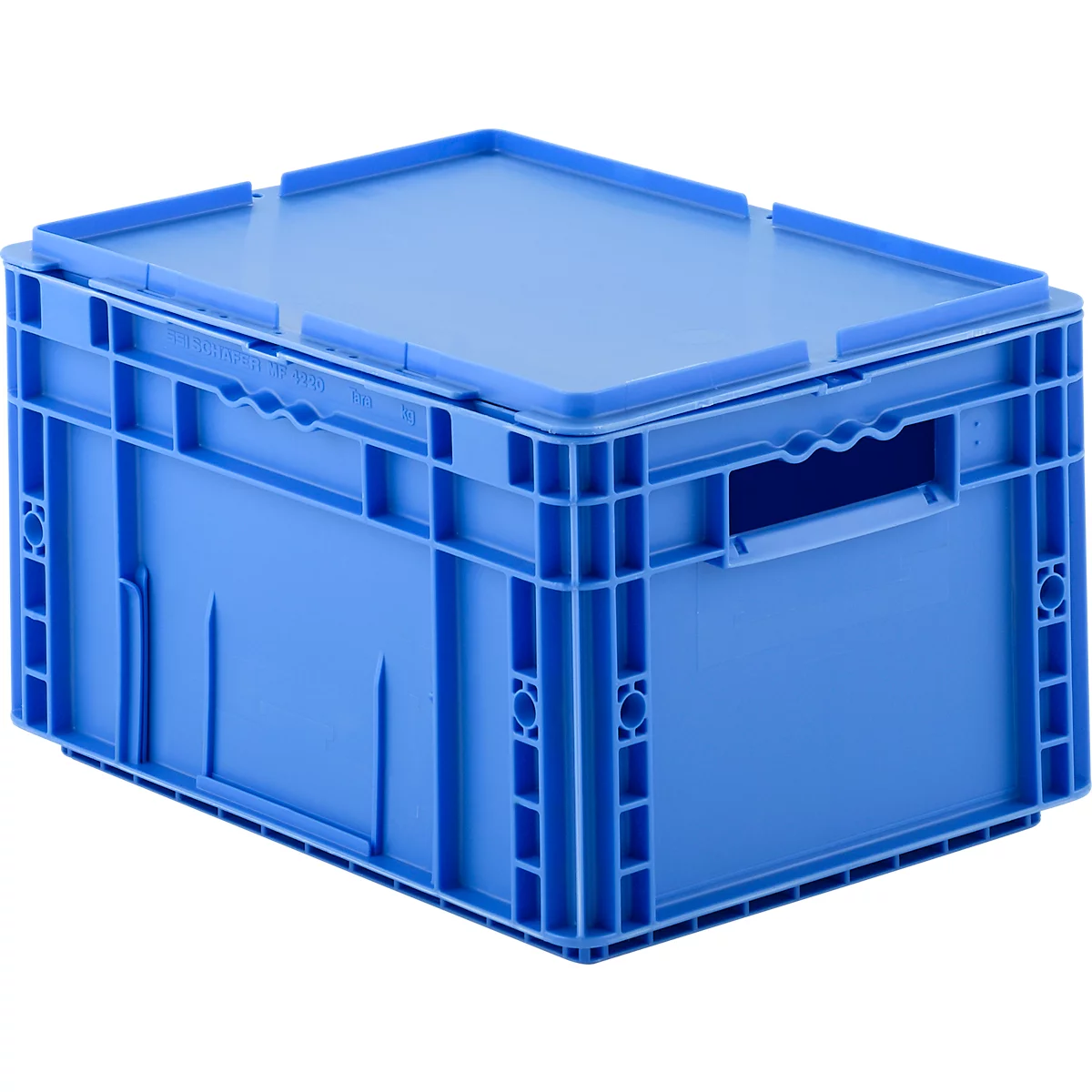 Euro Box Serie MF 4220, aus PP, Inhalt 19,7 L, Durchfassgriff, blau