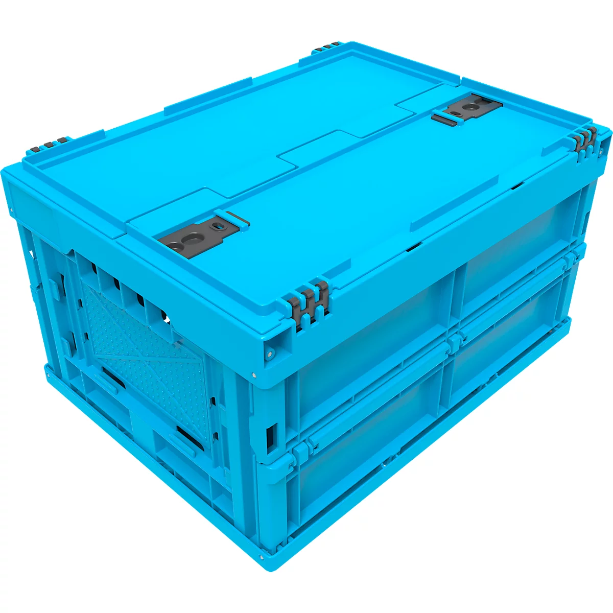 EURO-Maß vouwbox 4322 DL, met deksel, voor opslag en terugneembaar transport, inhoud 19 L, blauw