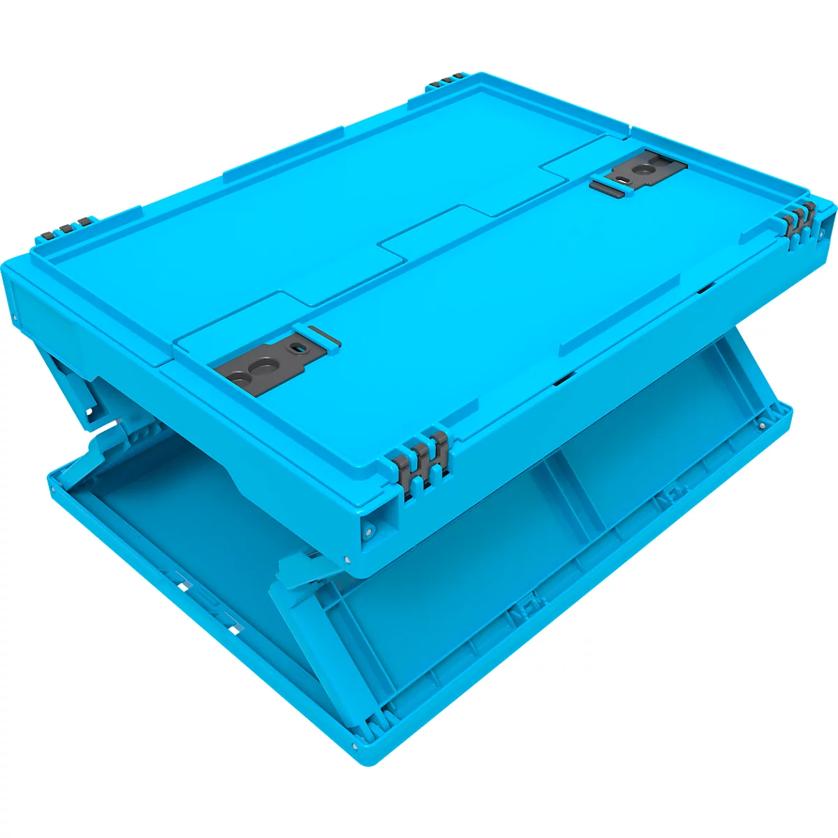 EURO-Maß vouwbox 4322 DL, met deksel, voor opslag en terugneembaar transport, inhoud 19 L, blauw