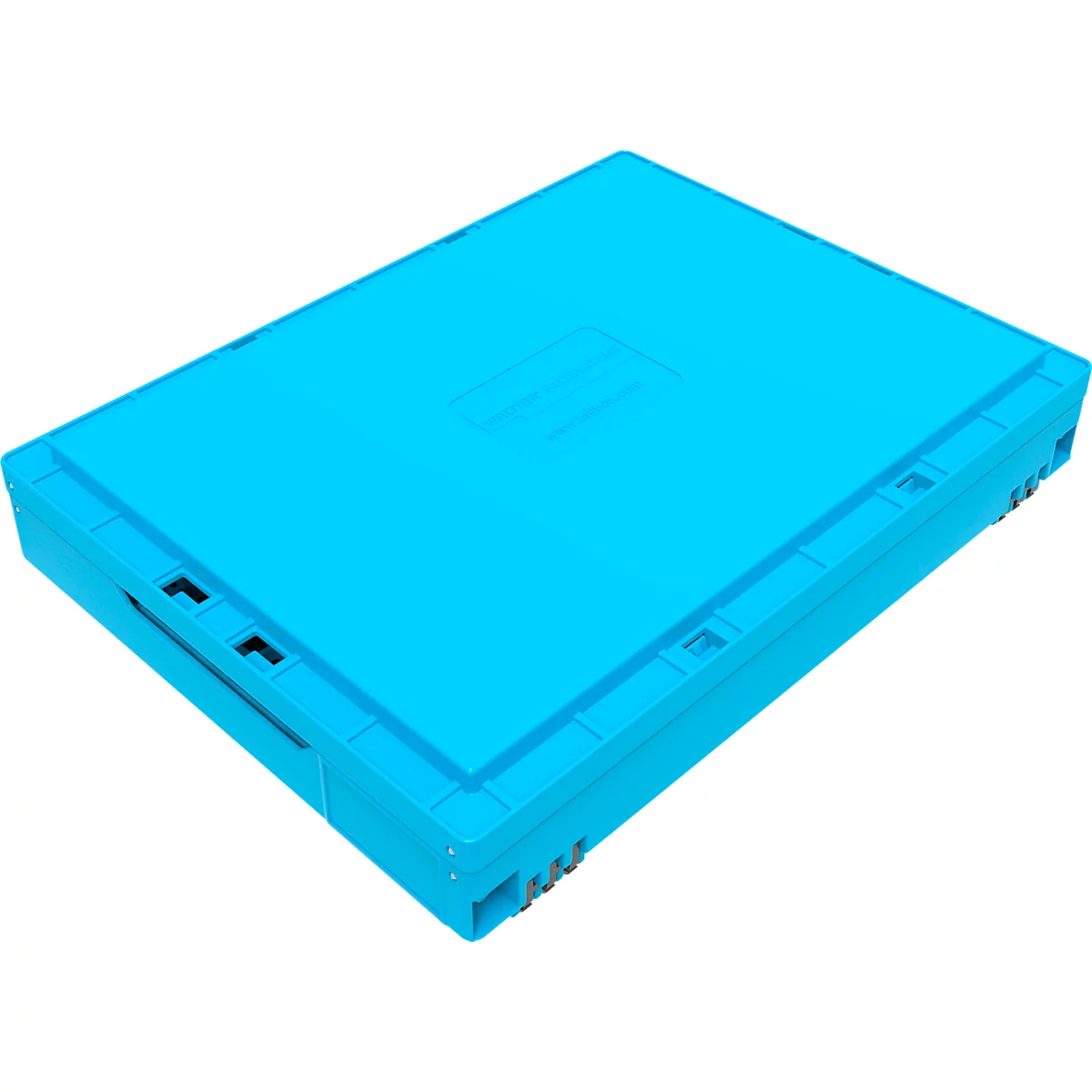EURO-Maß vouwbox 4322 DL, met deksel, voor opslag en terugneembaar transport, inhoud 19 L, blauw