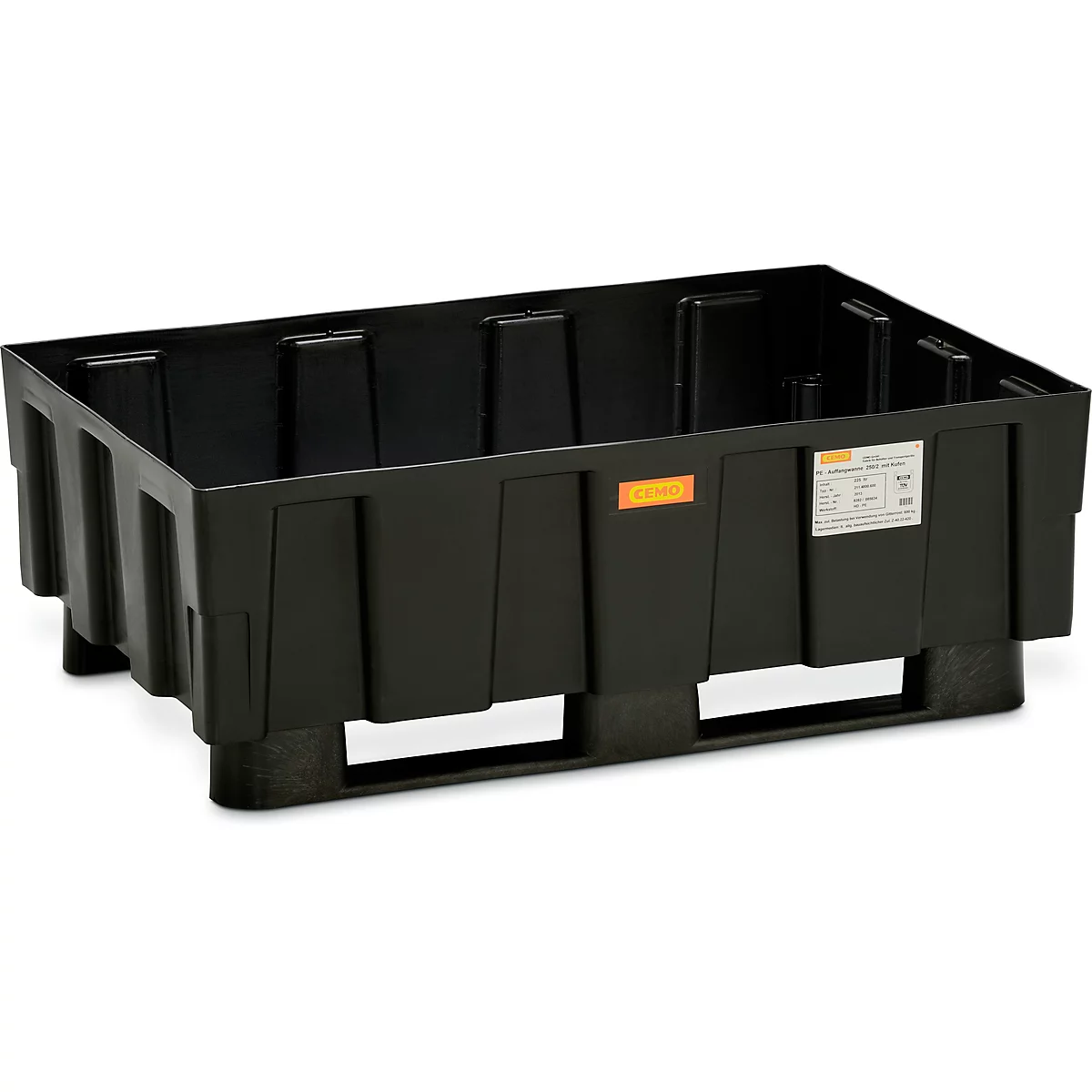EURO Sump Tray 250/2 CEMO, polyethyleen, met 2 lopers, met goedkeuring, diverse afmetingen Ontwerp